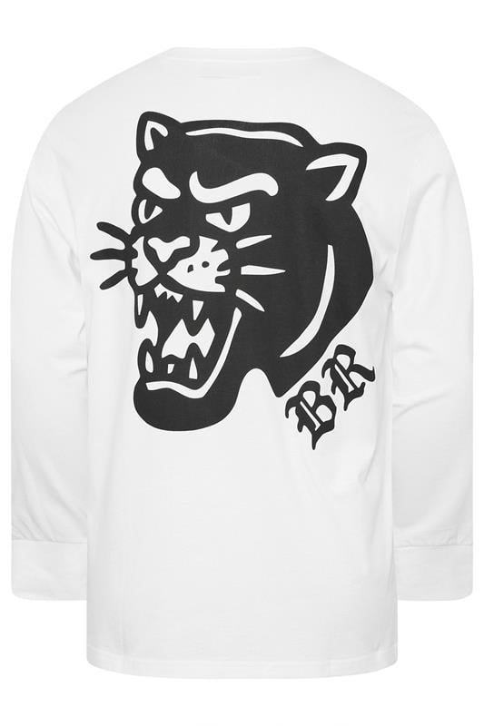 BadRhino Big & Tall White Panther Long Sleeve Graphic T-Shirt | BadRhino 7