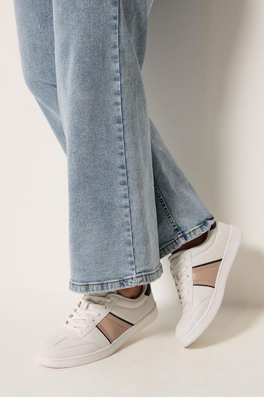 Yours White Panelled Trainers In Extra Wide EEE Fit