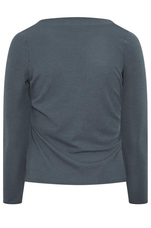 LIMITED COLLECTION Plus Size Grey Ribbed Button Cardigan | Yours Clothing 6
