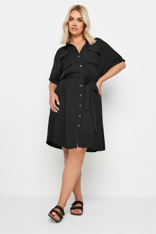 YOURS Plus Size Black Utility Dress | Yours Clothing  2