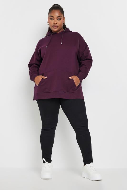 YOURS Plus Size Burgundy Red Hoodie | Yours Clothing 2