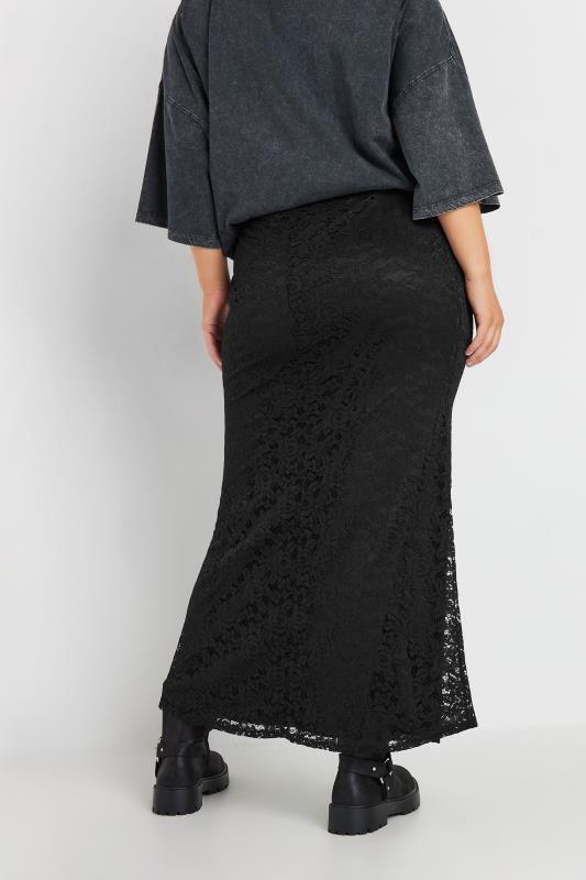 YOURS Plus Size Black Lace Maxi Skirt | Yours Clothing  3