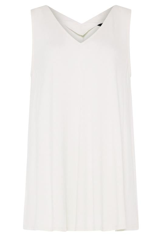 YOURS Plus Size Ivory White Swing Vest Top | Yours Clothing 5