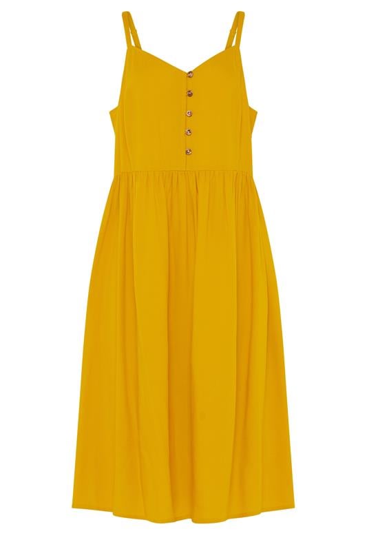 YOURS Plus Size Yellow Strappy Midi Sundress | Yours Clothing 6
