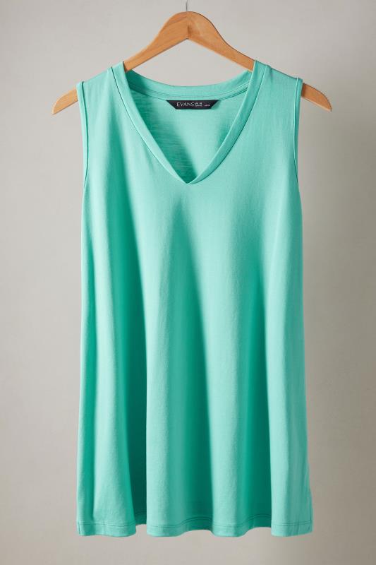 EVANS Plus Size Turquoise Modal Rich Vest Top | Evans 5