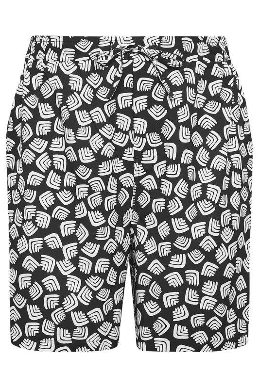YOURS Plus Size Black Abstract Print Swim Shorts | Yours Clothing 5