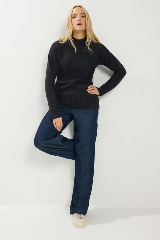 LTS Tall Women's Black High Neck Jumper | Long Tall Sally 1