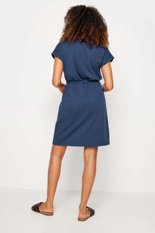 M&Co Navy Blue Tie Waist Short Sleeve Dress | M&Co 3