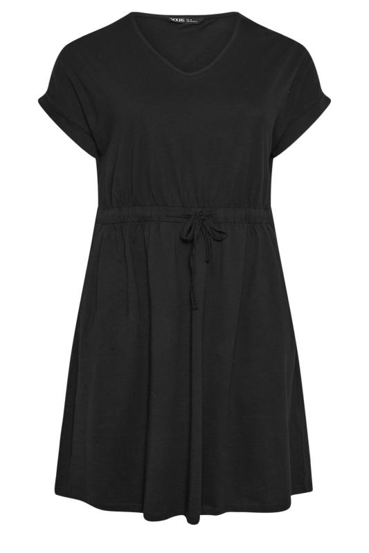 Plus Size Black Cotton T-Shirt Dress | Yours Clothing  6