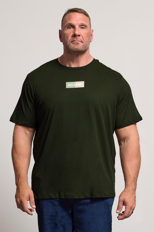  JACK & JONES Big & Tall Duffel Bag Green Pan T-Shirt