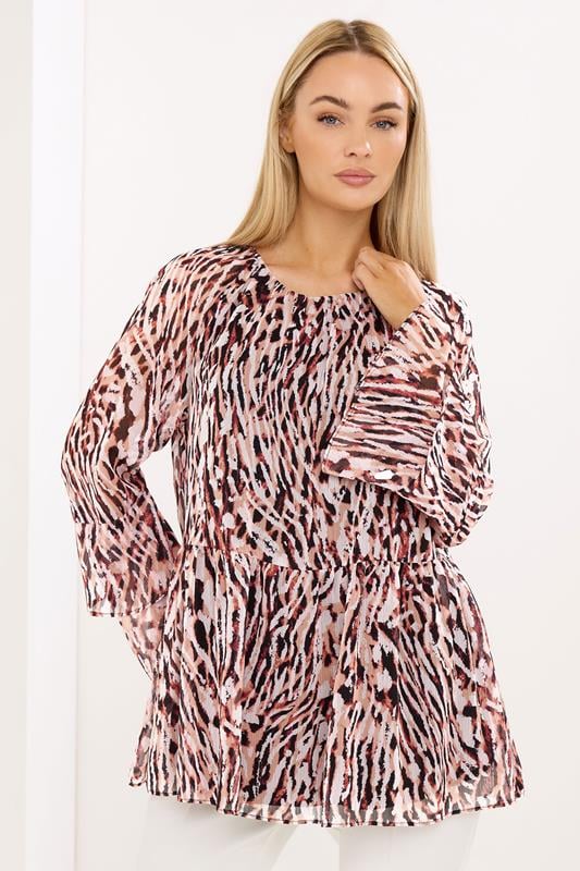 STAR Orange Abstract Frill Sleeve Blouse | StarByJM 1