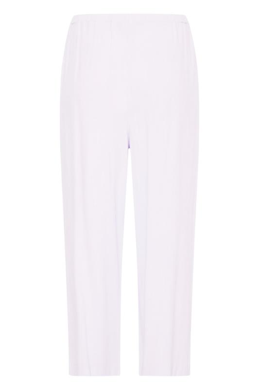 LTS Tall Women's Lilac Purple Linen Cropped Trousers | Long Tall Sally  5