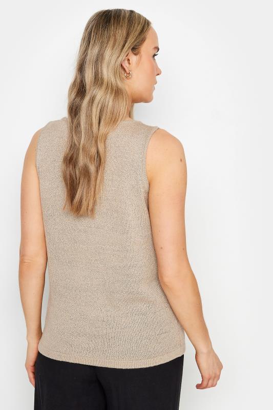 LTS Tall Women's Stone Brown Knitted Vest Top | Long Tall Sally 4