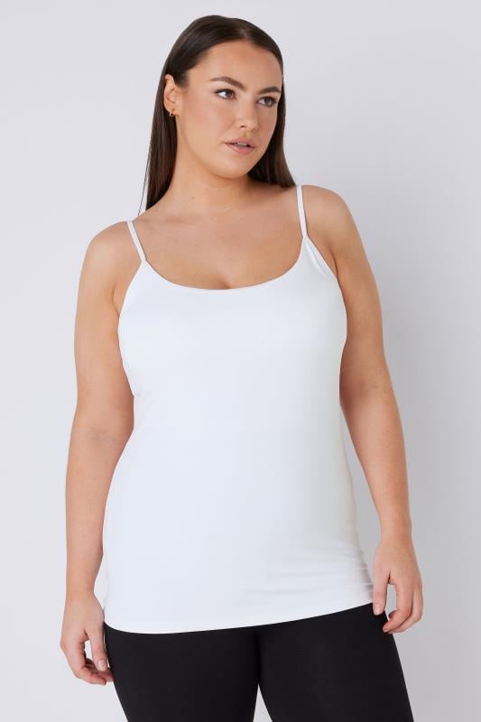 YOURS Curve Plus Size White Cami Vest Top