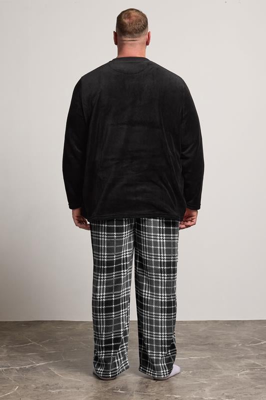 BadRhino Big & Tall Black Check Fleece Lounge Set | BadRhino 1