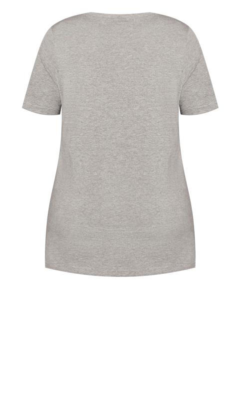 Evans Grey Heartbeat Print T-Shirt 5