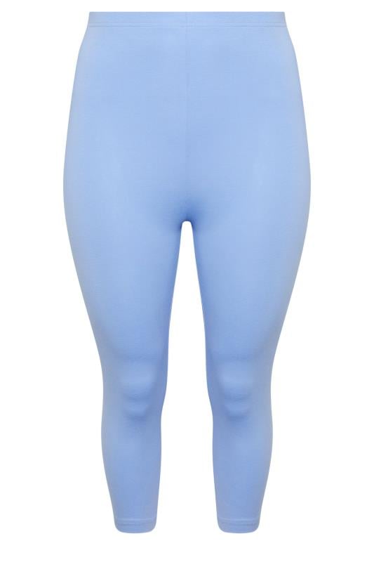 YOURS Plus Size Light Blue Cropped Leggings | Yours Clothing 4