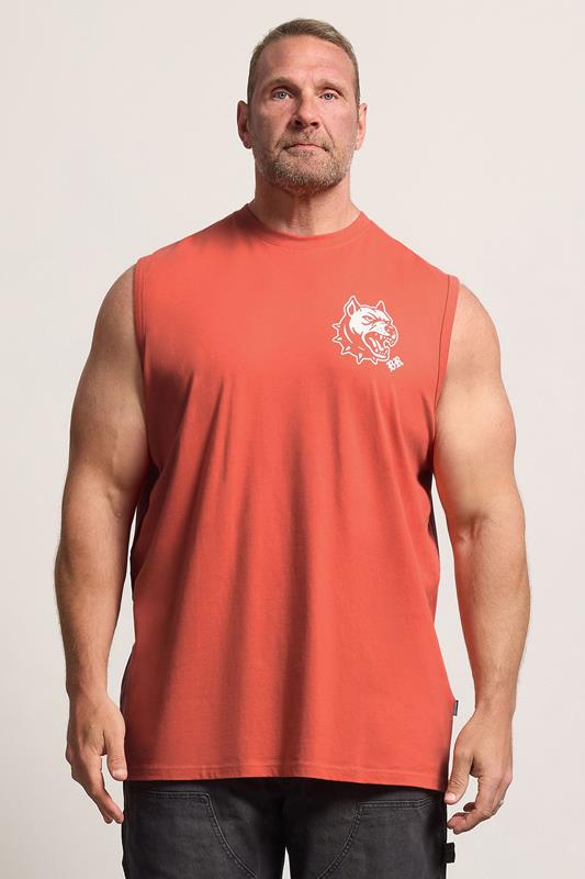 BadRhino Big & Tall Orange Extra Long Tattoo Dog  Muscle Vest | BadRhino 1