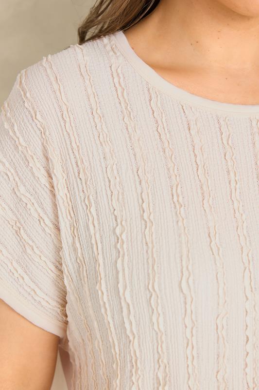 EVANS Plus Size Ivory White Textured Front Top | Evans 4