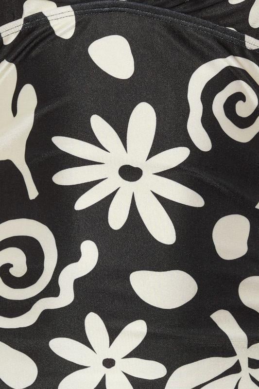 YOURS Plus Size Black Abstract Floral Print Swimsuit | Yours Clothing 6