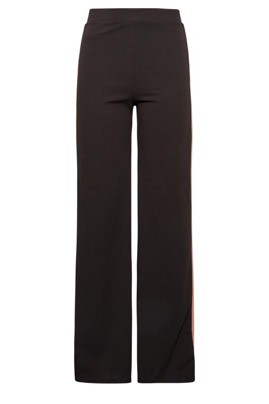LTS Tall Women's Black & Pink Side Stripe Wide Leg Trousers | Long Tall Sally 1