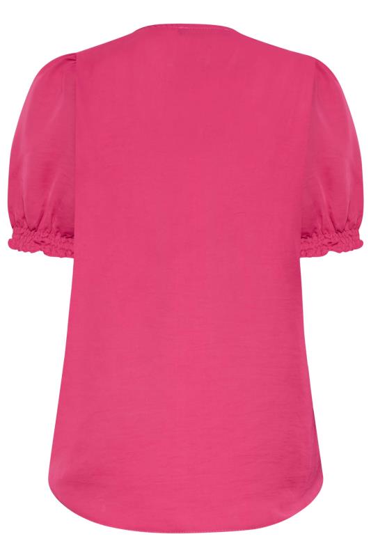 M&Co Hot Pink Frill Front Blouse | M&Co 7