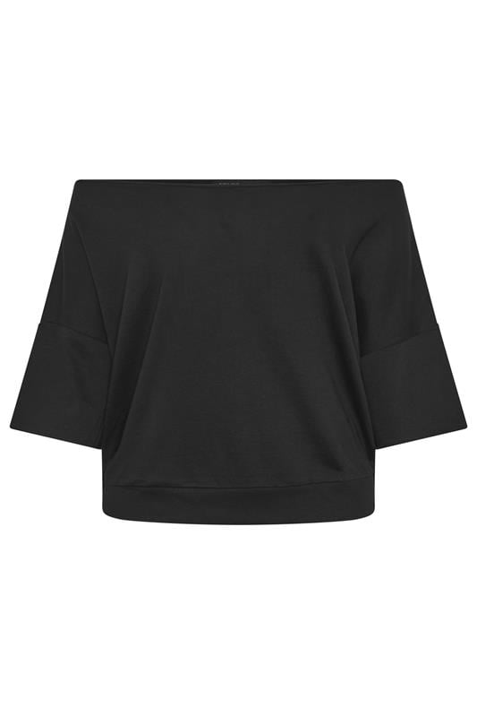 YOURS Plus Size Black Off Shoulder Sweatshirt | Yours Clothing 5