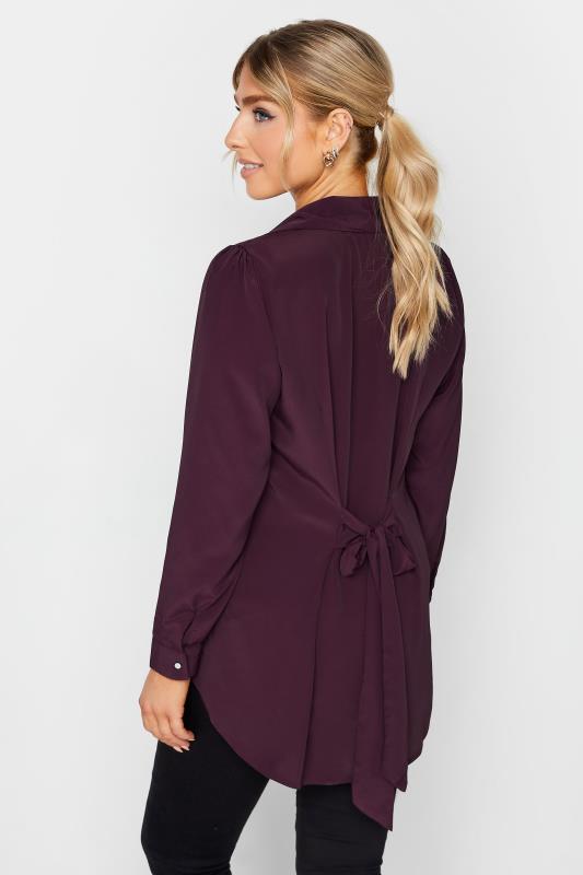 M&Co Dark Purple Tie Back Tunic Shirt | M&Co 3