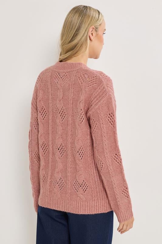 LTS Tall Pink Pointelle Knit Cardigan | Long Tall Sally 2