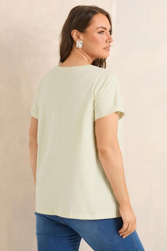 EVANS Plus Size Natural V-Neck Cotton T-Shirt | Evans 2