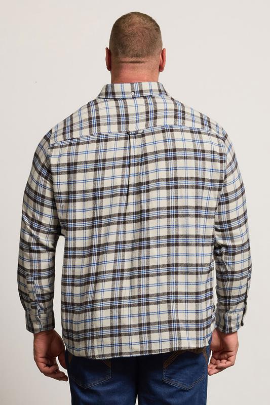 BadRhino Big & Tall Brown & Blue Brushed Checked Shirt | BadRhino 2