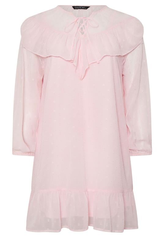 LIMITED COLLECTION Plus Size Pink Dobby Smock Dress | Yours Clothing 5
