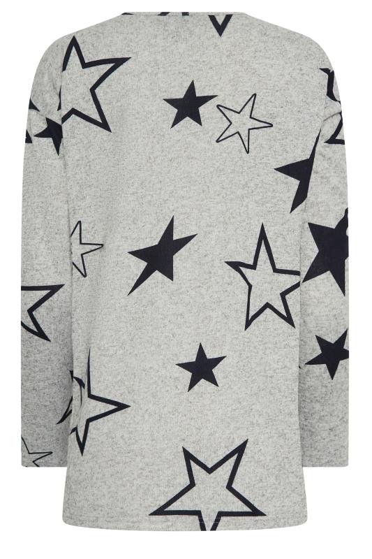 LTS Tall Grey Star Print Drop Shoulder Jumper | Long Tall Sally 6