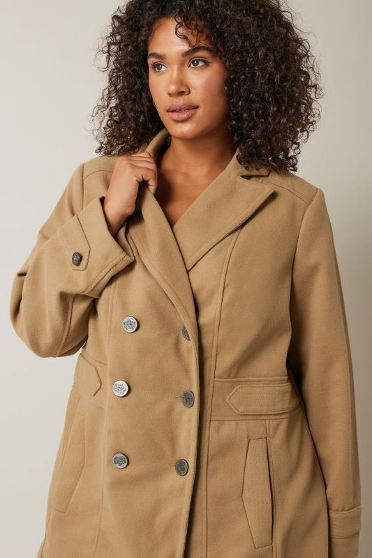 Evans Camel Tailored Mid Length Coat 5