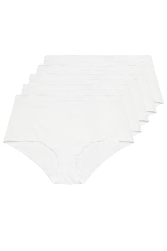 YOURS Plus Size 5 PACK White Stretch Full Briefs | Yours Clothing  2