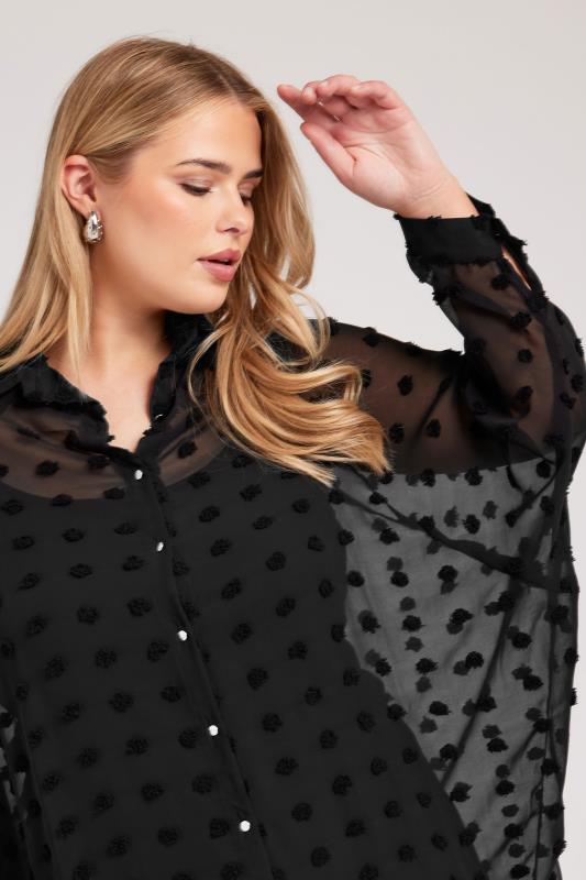 YOURS LONDON Plus Size Black Longline Batwing Sleeve Shirt  | Yours Clothing 4