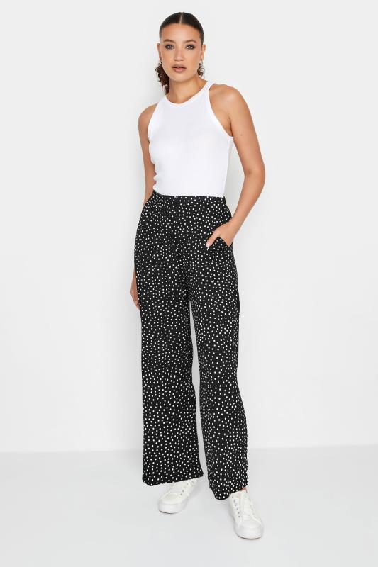 LTS Tall Black & White Spot Print Extra Wide Leg Culottes | Long Tall Sally  2