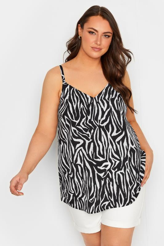 YOURS Curve Plus Size Black Cami Top | Yours Clothing  1