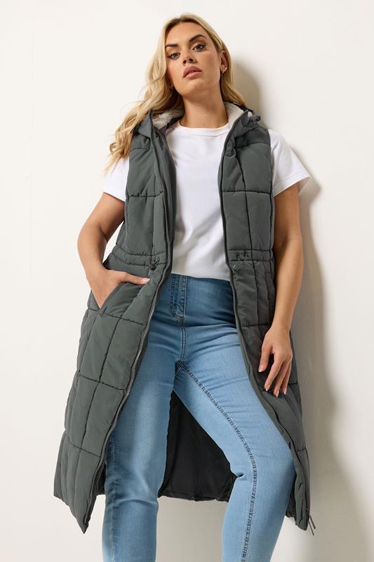 YOURS Curve Grey Midi Gilet