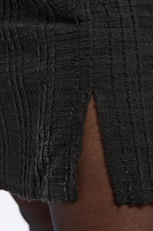 YOURS Plus Size Black Boucle Mini Skirt | Yours Clothing 5