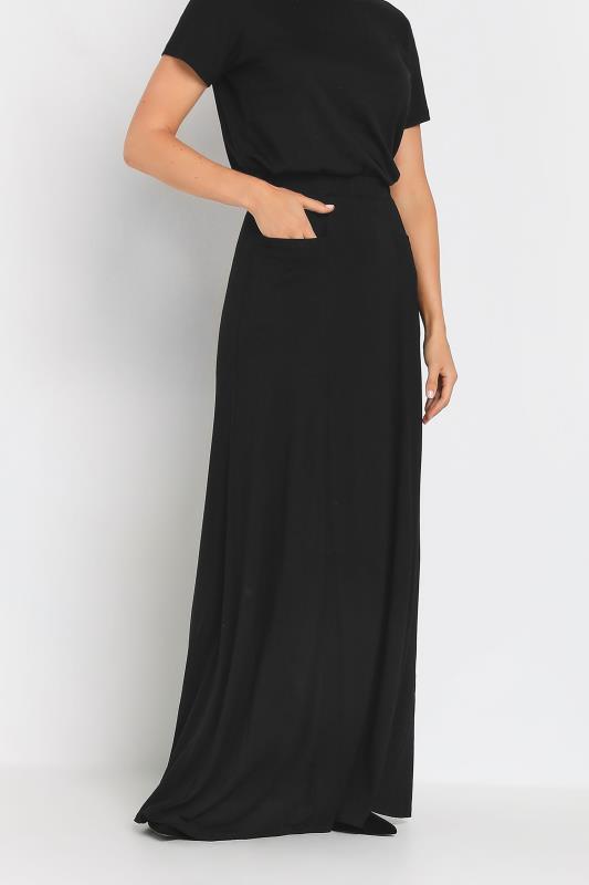 Tall  LTS Tall Black Fit & Flare Stretch Maxi Skirt