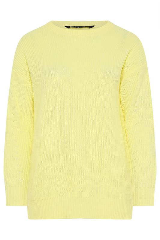 YOURS Plus Size Butter Yellow Drop Shoulder Jumper | Yours Clothing 5