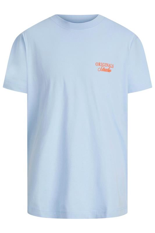 JACK & JONES Big & Tall Light Blue Crew Neck Back Graphic Tee | BadRhino 4