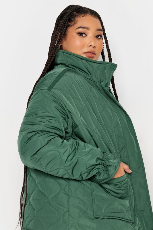 YOURS Plus Size Green Quilted Jacket | Yours Clothing 4
