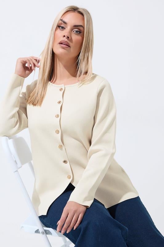  LIMITED COLLECTION Curve Cream Long Sleeve Compact Knitted Top