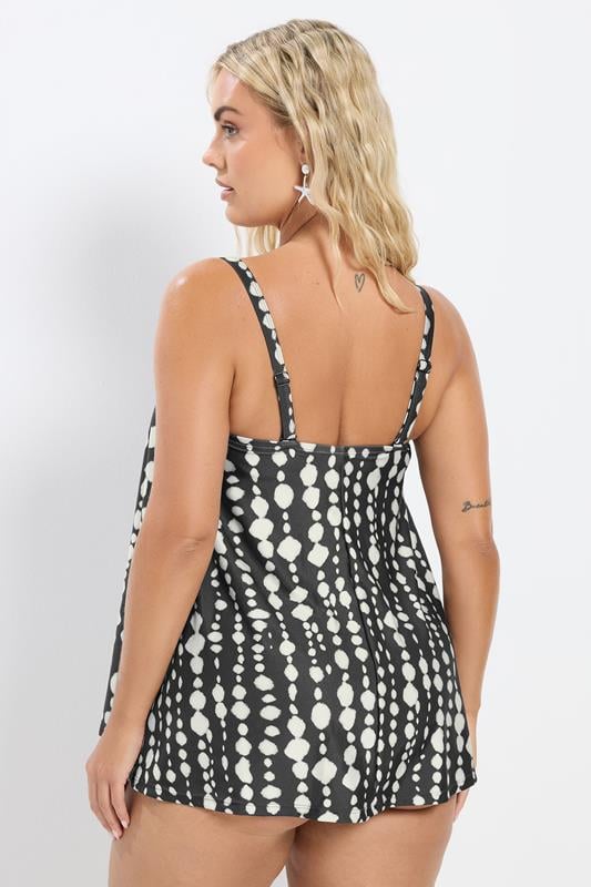 YOURS Plus Size Black Spot Print Tankini Top | Yours Clothing 7