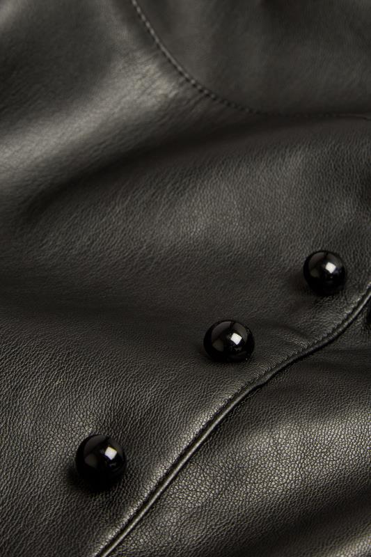 City Chic Black Vegan Leather Button Skirt 7