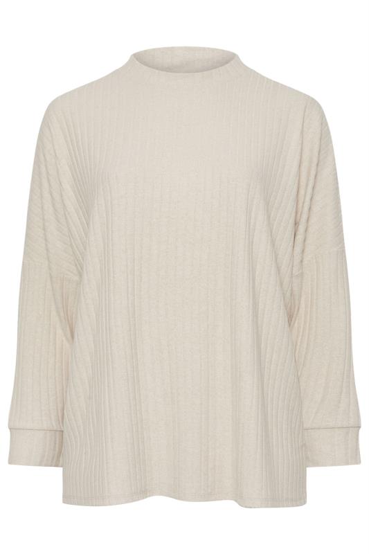 YOURS Plus Size Cream Ribbed Jumper | Yours Clothing 6