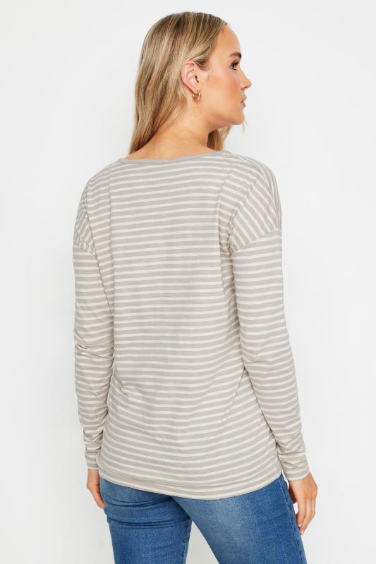 LTS Tall Women's 2 PACK Grey & Stone Brown Stripe Long Sleeve T-Shirts | Long Tall Sally 5