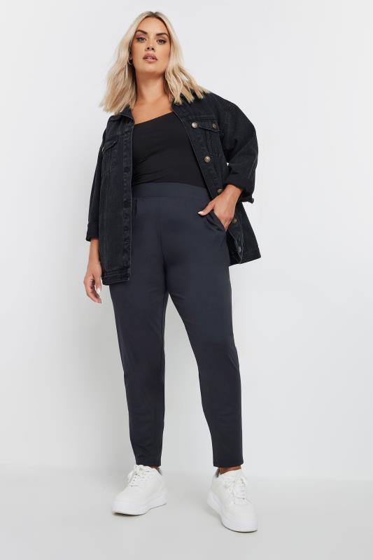 YOURS Plus Size Navy Blue Stretch Joggers | Yours Clothing 2